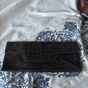 Black Crocodile Pattern Clutch